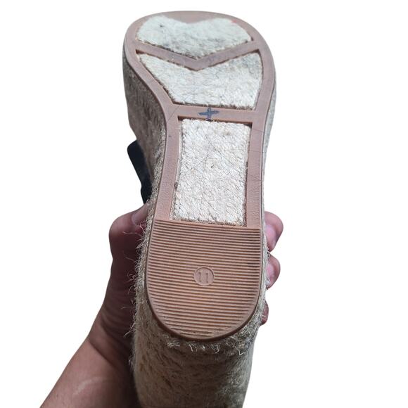 Marc Fisher Andira Black Tie Up Platform Espadrille Wedge Sandal 11M - Picture 13 of 16